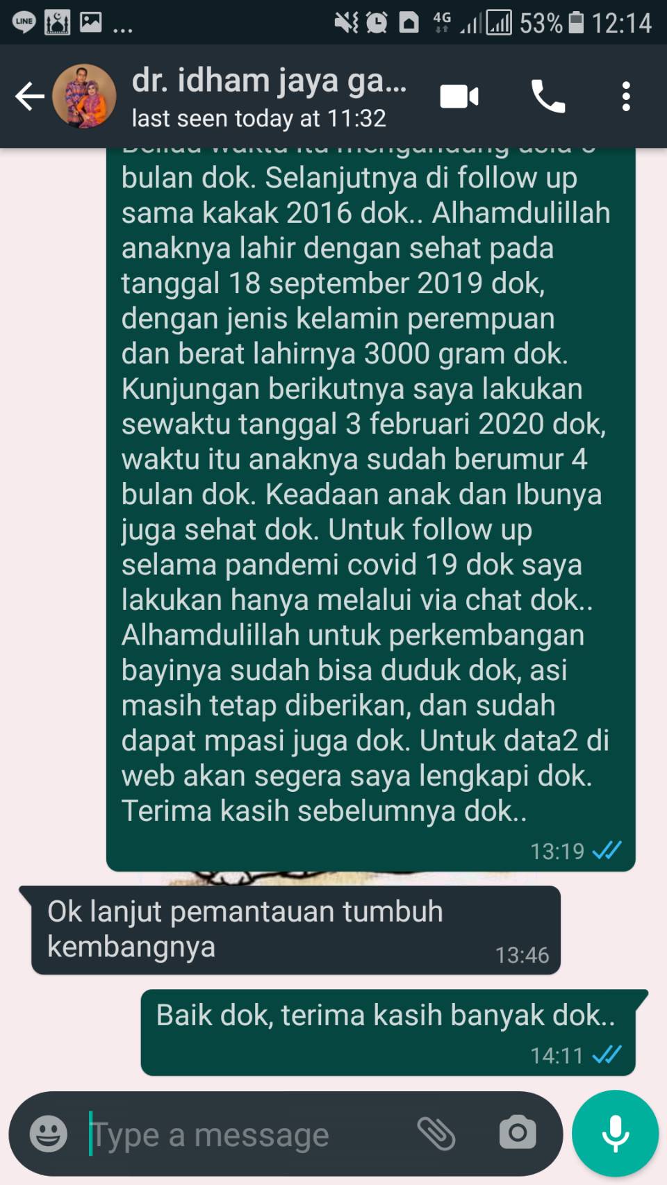 Laporan kepada Dokter Pembimbing